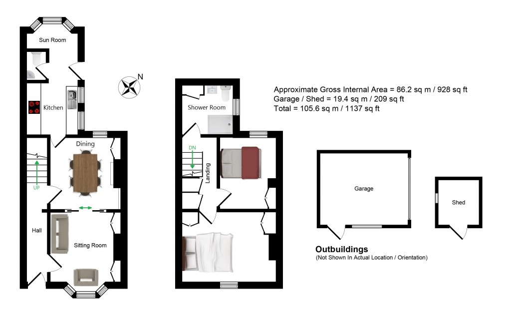Floorplans For The Nook, 22 Station Road, Charing