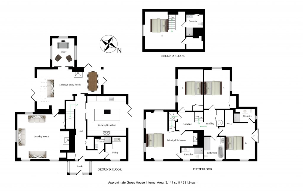 Floorplans For Brown's Kitchen, Greenhill Lane, Egerton