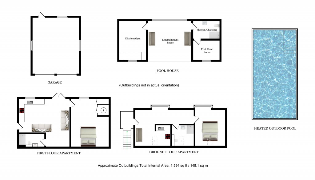 Floorplans For Brown's Kitchen, Greenhill Lane, Egerton