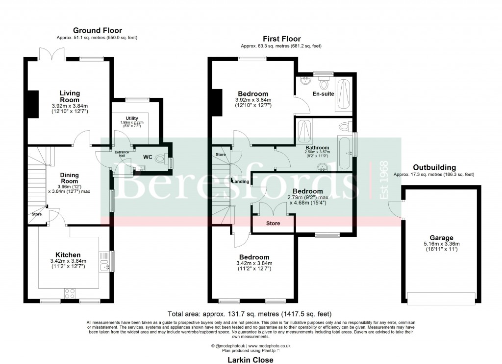 Floorplans For Hutton, Brentwood, Essex