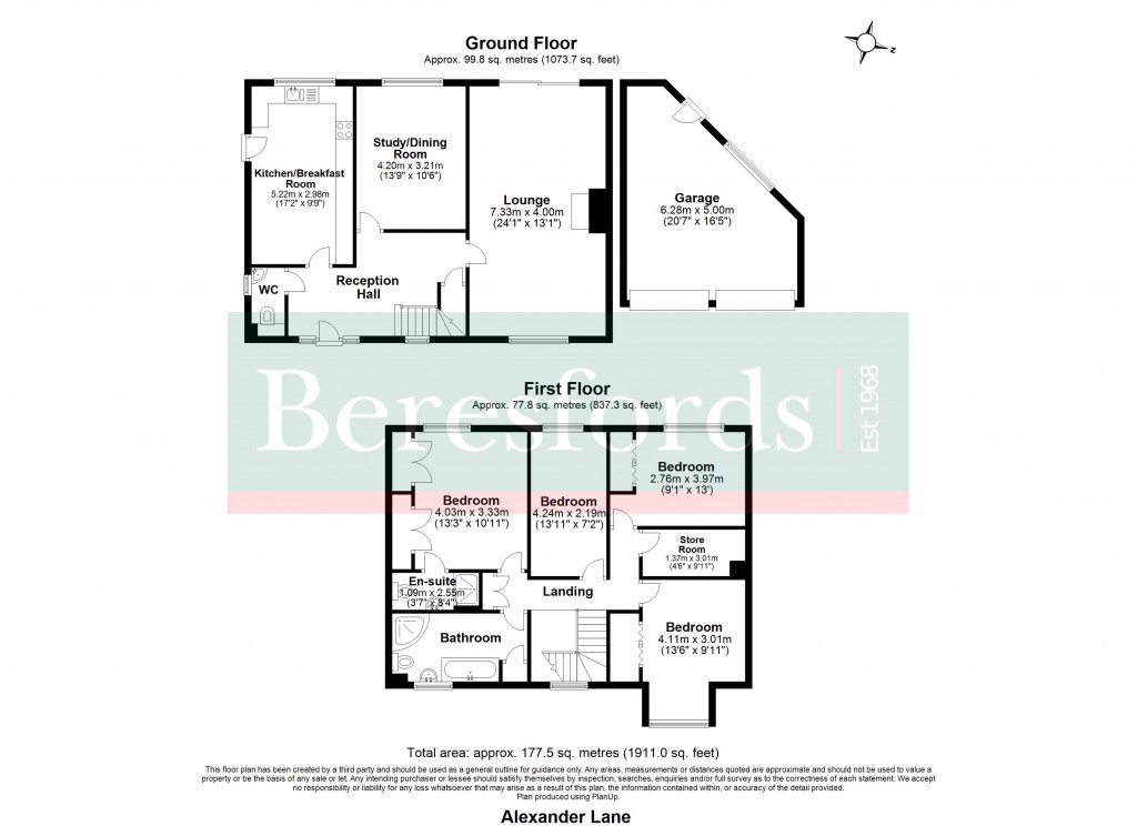 Floorplans For Alexander Lane, Shenfield, Essex