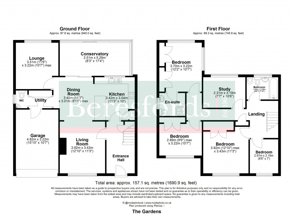 Floorplans For Doddinghurst, Brentwood, Essex
