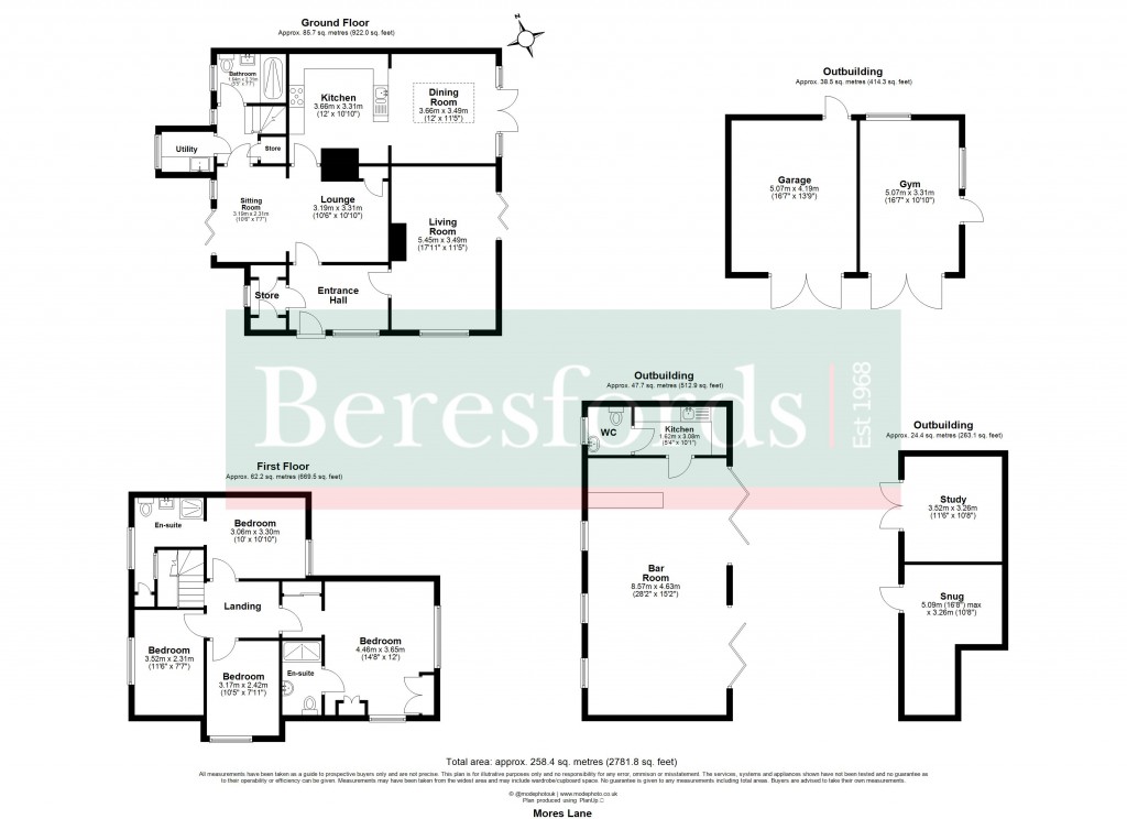 Floorplans For Pilgrims Hatch, Brentwood, Essex