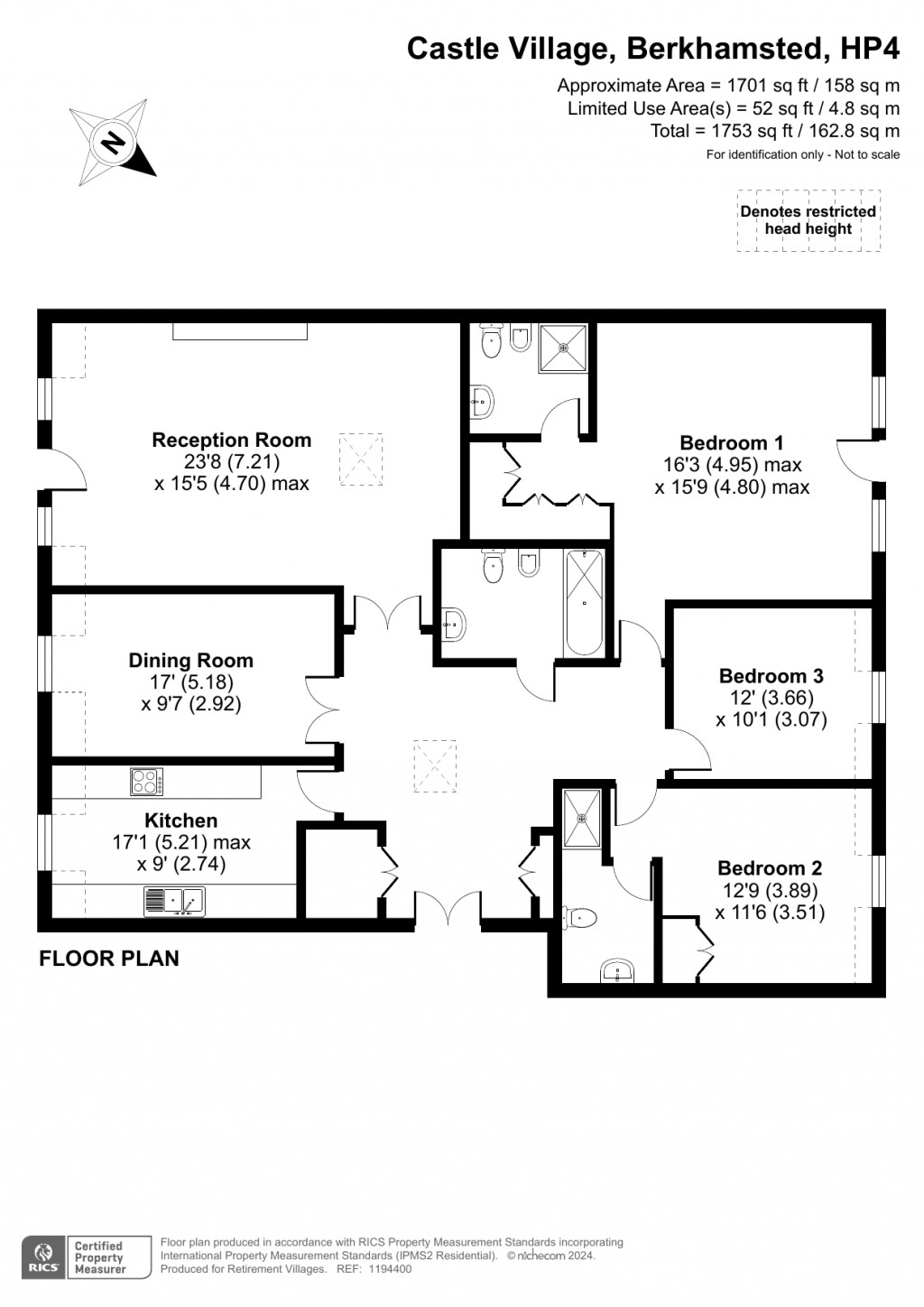 Floorplans For Castle Village, Berkhamsted, Hertfordshire