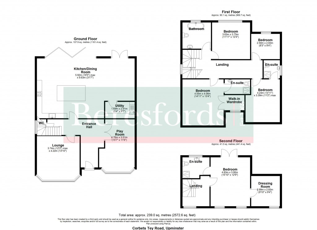 Floorplans For Upminster, Essex