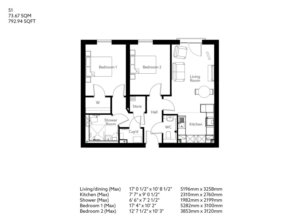 Floorplans For Palmers Fields Avenue, Chichester, PO19