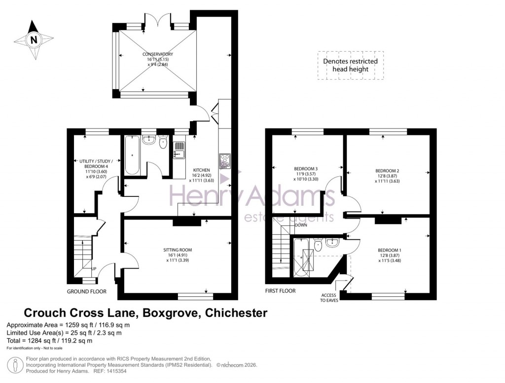 Floorplans For Crouch Cross Lane, Boxgrove, PO18