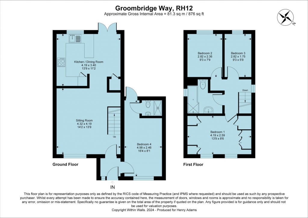 Floorplans For Groombridge Way, Horsham, RH12