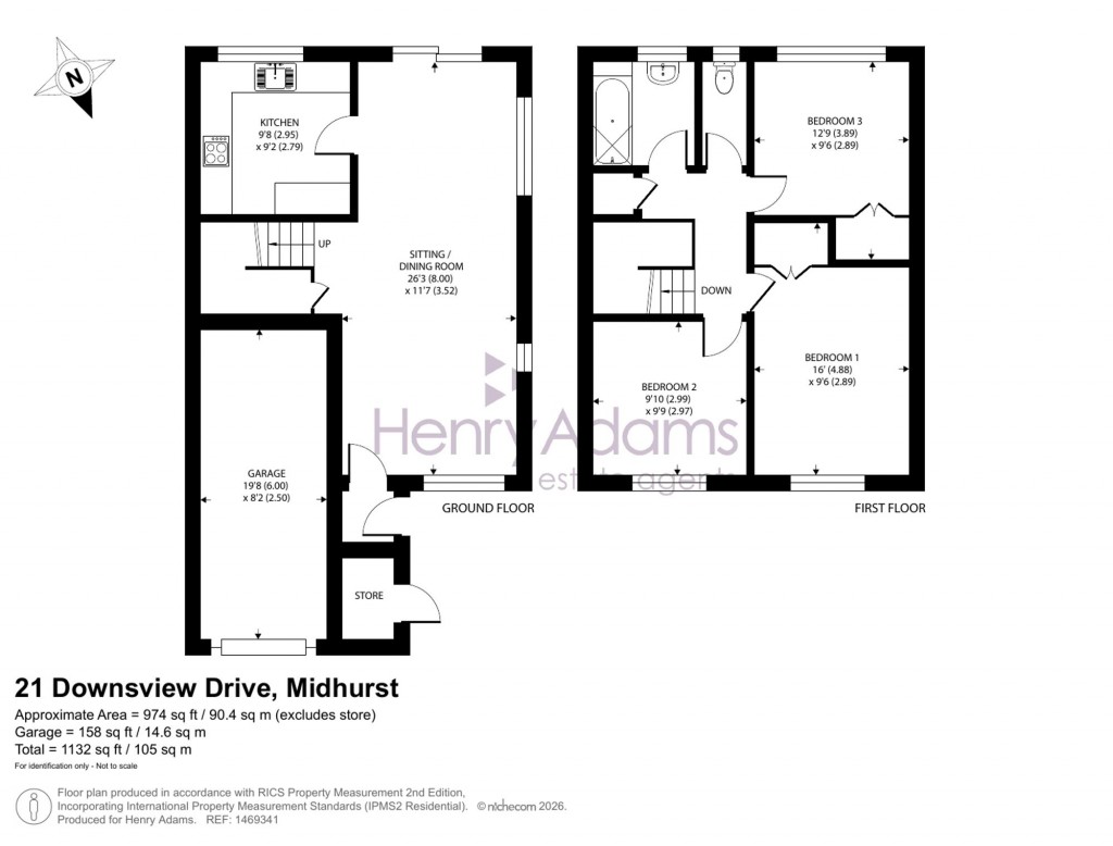Floorplans For Downsview Drive, Midhurst, GU29