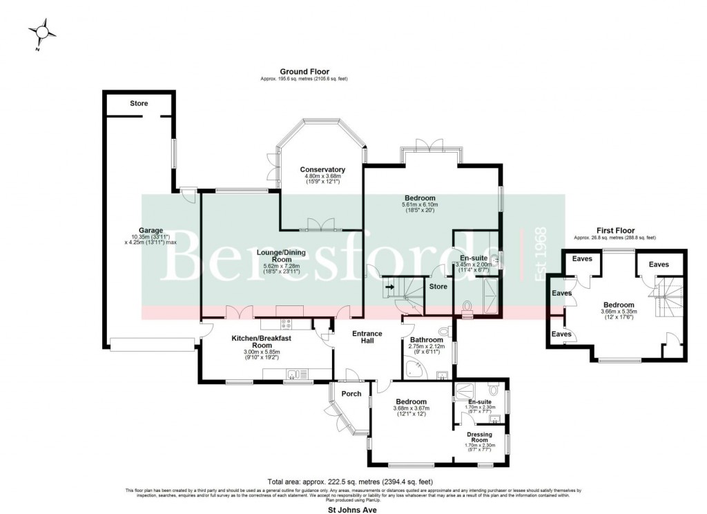 Floorplans For St. Johns Avenue, Warley, Brentwood, Essex, CM14