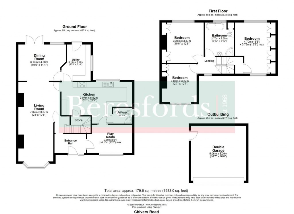 Floorplans For Chivers Road, Stondon Massey, Brentwood, Essex, CM15