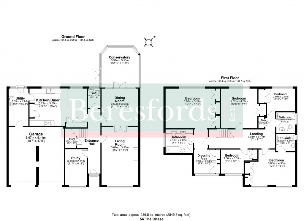Floorplans For The Chase, Seven Arches Road, Brentwood, Essex, CM14
