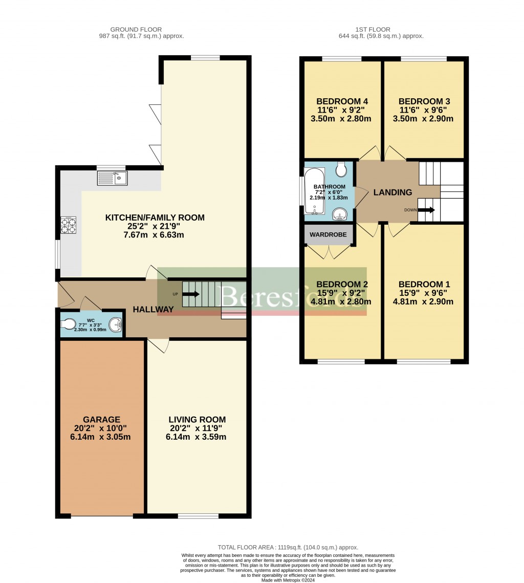 Floorplans For Viking Way, Pilgrims Hatch, Brentwood, Essex, CM15