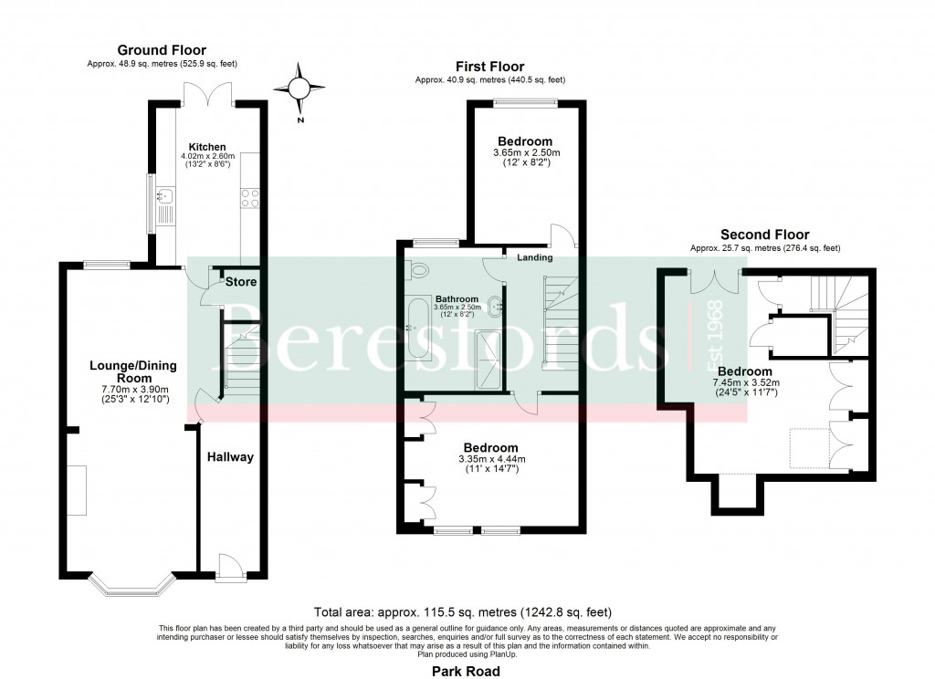 Floorplans For Park Road, Brentwood, Essex, CM14