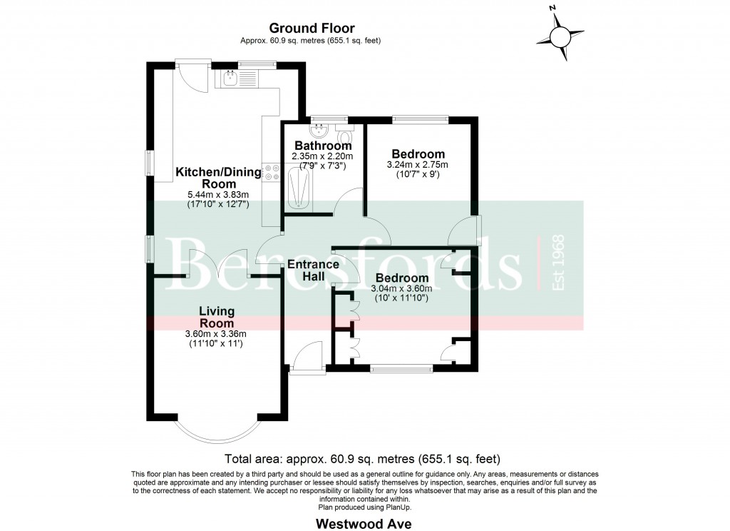 Floorplans For Westwood Avenue, Brentwood, Essex, CM14