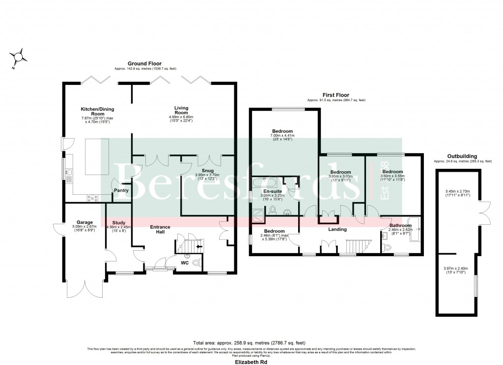 Floorplans For Elizabeth Road, Pilgrims Hatch, Brentwood, Essex, CM15