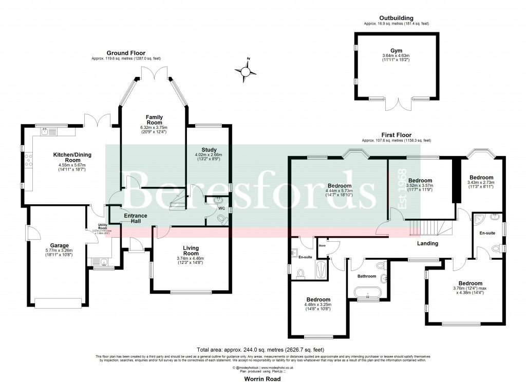 Floorplans For Worrin Road, Shenfield, Brentwood, Essex, CM15