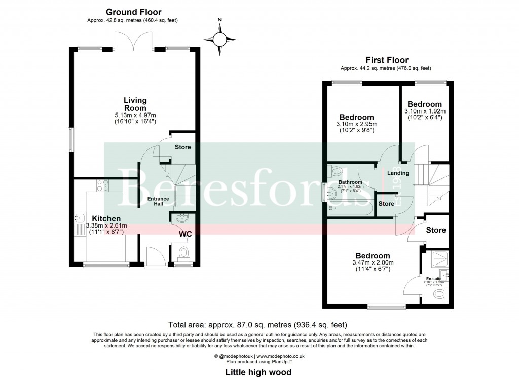 Floorplans For Little Highwood Way, Brentwood, Essex, CM14