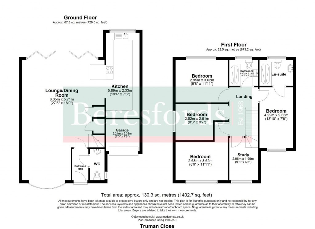Floorplans For Truman Close, Laindon West, Essex, SS15