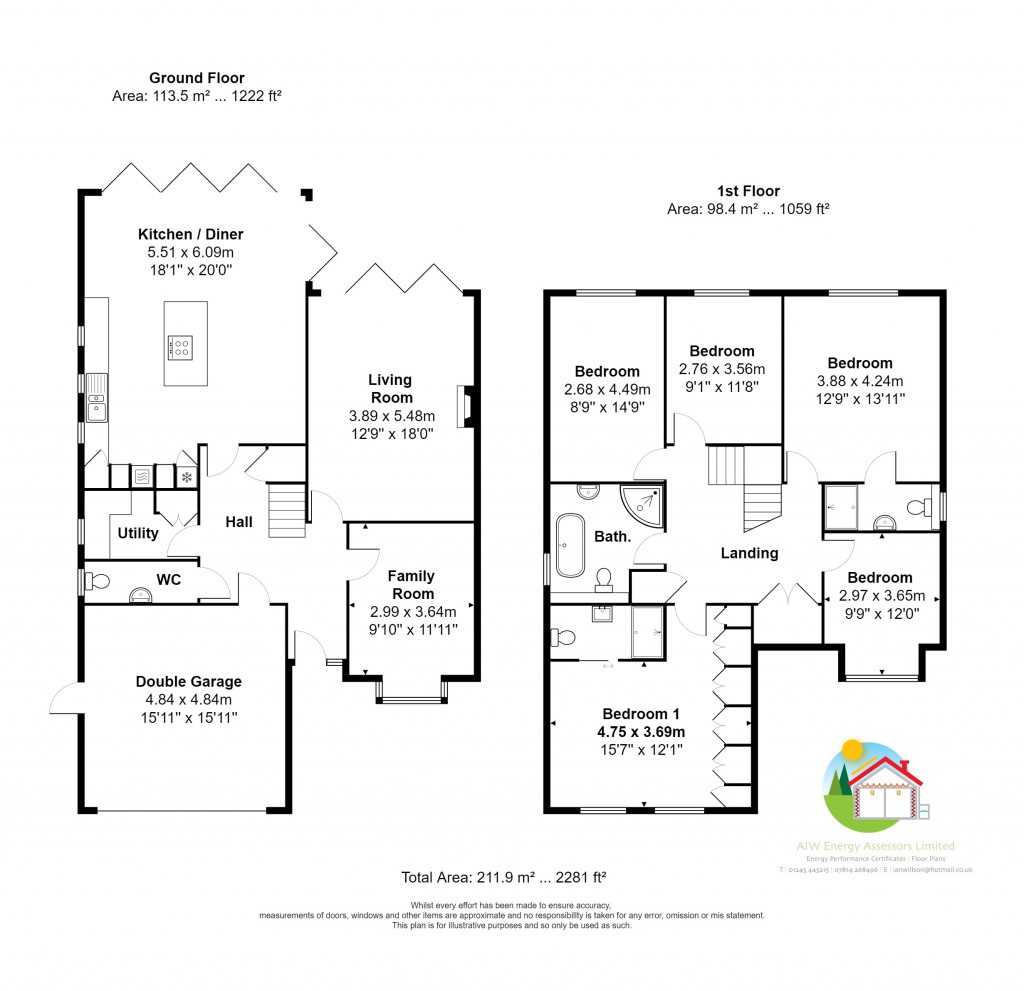 Floorplans For Tylers Avenue, Billericay, Essex, CM12