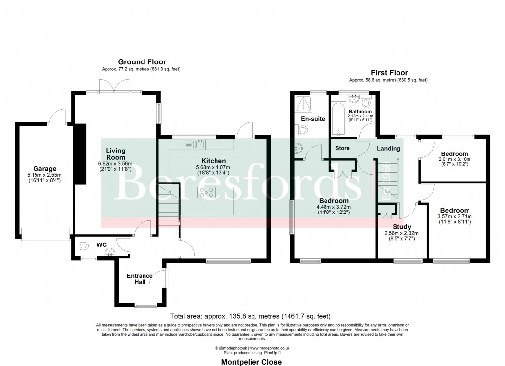 Floorplans For Montpelier Close, Billericay, Essex, CM12