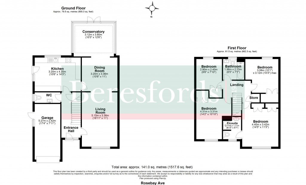 Floorplans For Rosebay Avenue, Billericay, Essex, CM12