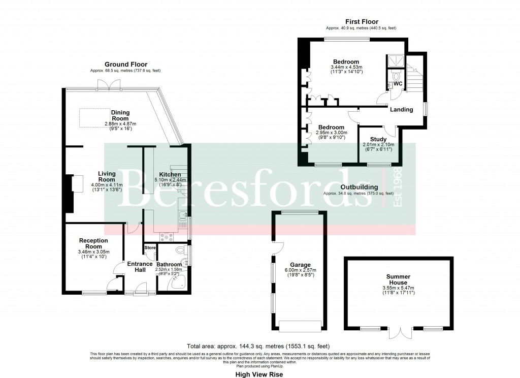 Floorplans For High View Rise, Crays Hill, Billericay, Essex, CM11