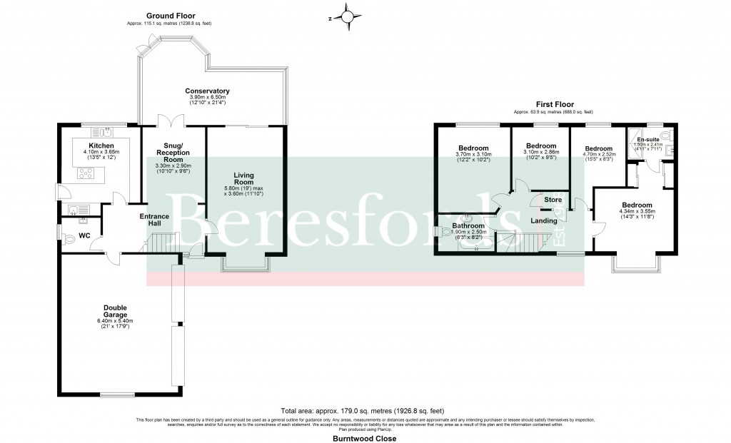 Floorplans For Burntwood Close, Billericay, Essex, CM12