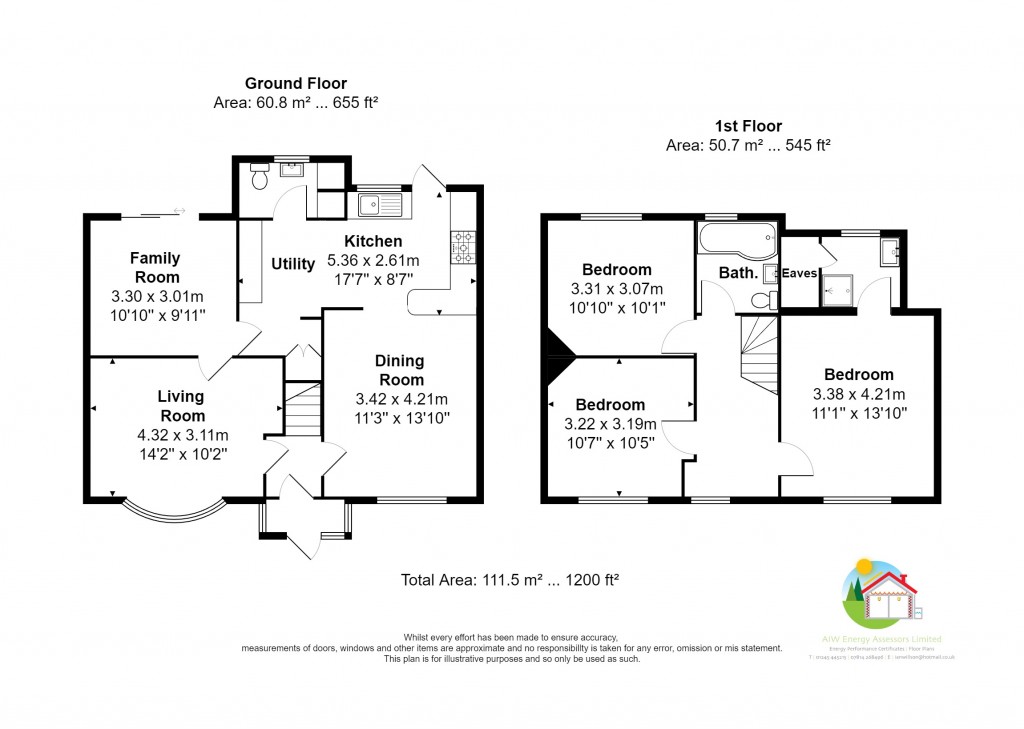 Floorplans For The Meadow Way, Billericay, Essex, CM11