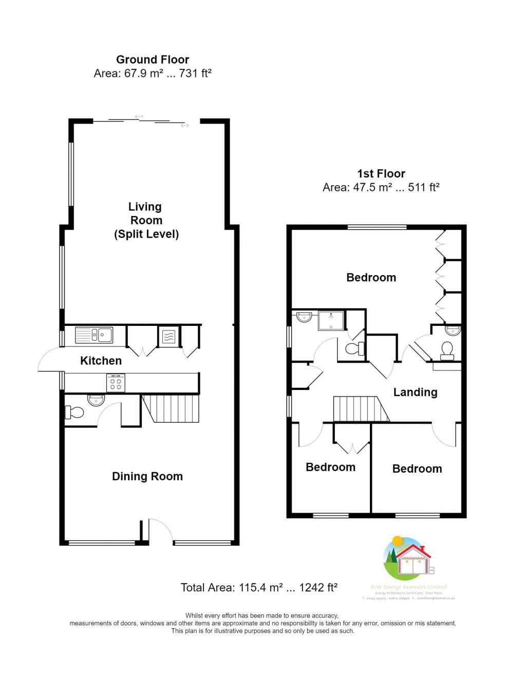 Floorplans For Western Road, Billericay, Essex, CM12