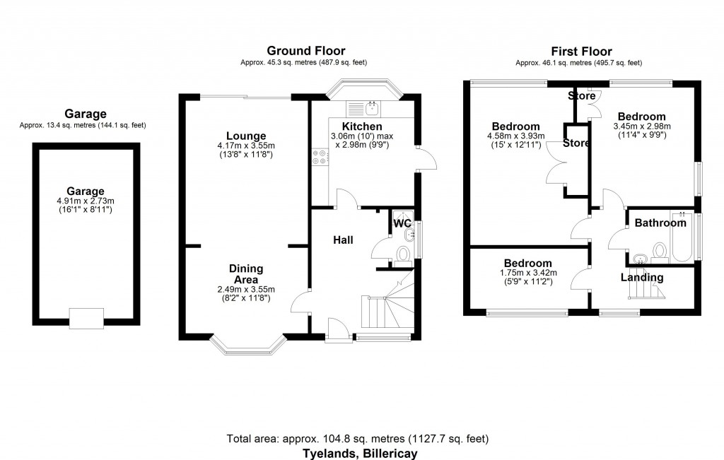 Floorplans For Tyelands, Billericay, Essex, CM12