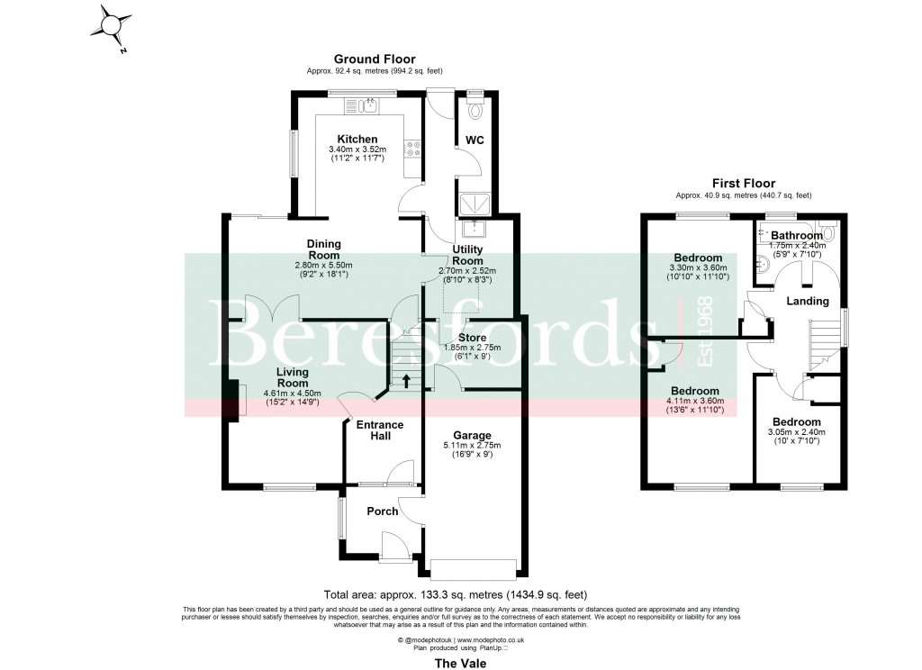 Floorplans For The Vale, Stock, Ingatestone, Essex, CM4