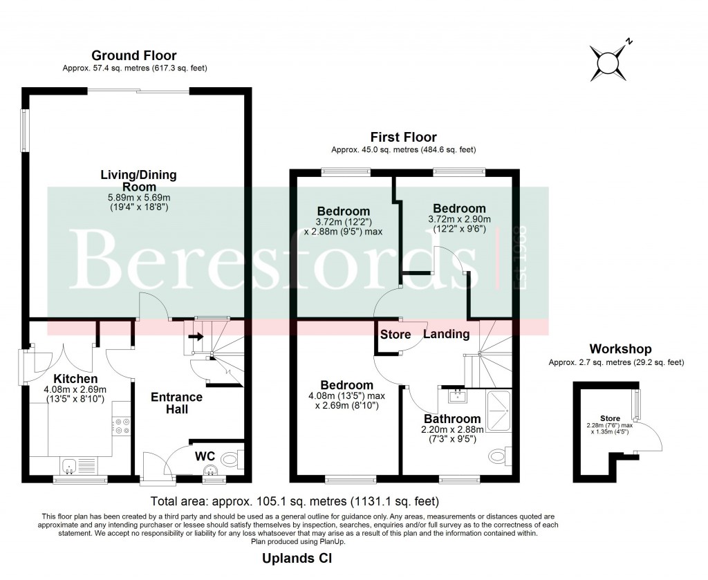 Floorplans For Upland Close, Billericay, Essex, CM12