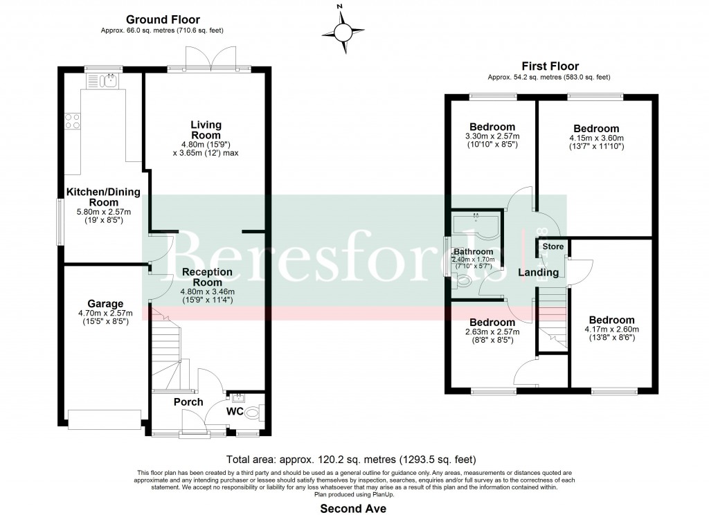 Floorplans For Second Avenue, Billericay, Essex, CM12