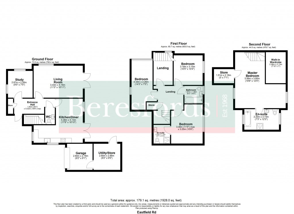 Floorplans For Eastfield Road, Noak Bridge, Basildon, Essex, SS15