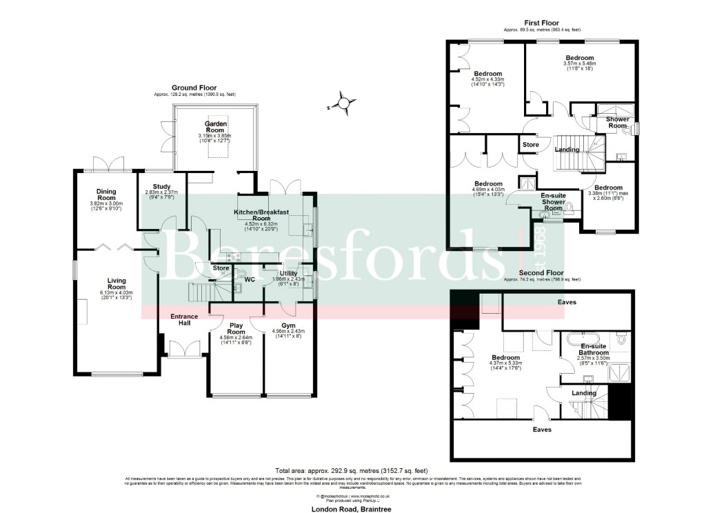 Floorplans For London Road, Black Notley, Braintree, Essex, CM77