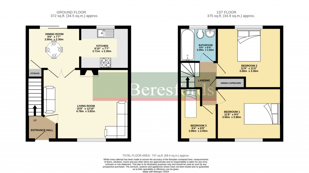 Floorplans For St. Marys Close, Panfield, Braintree, Essex, CM7