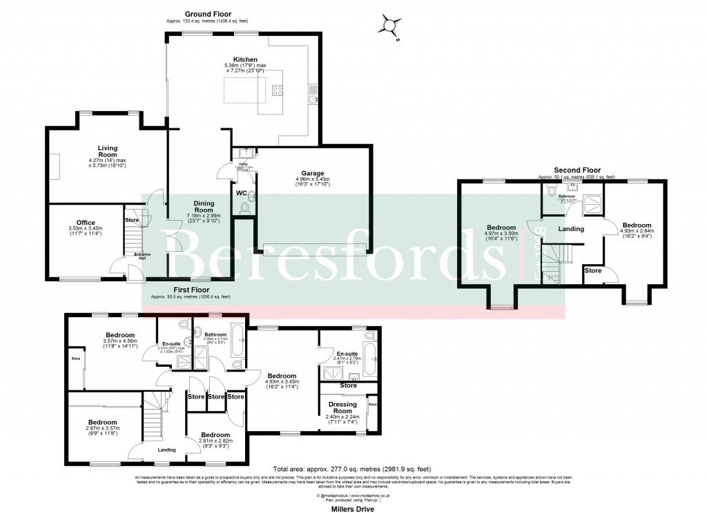 Floorplans For Millers Drive, Great Notley, Braintree, Essex, CM77