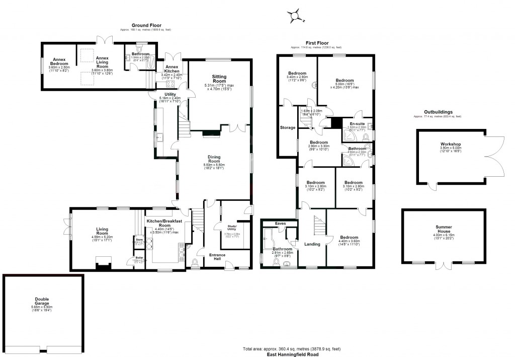 Floorplans For East Hanningfield Road, Rettendon Common, Essex, CM3