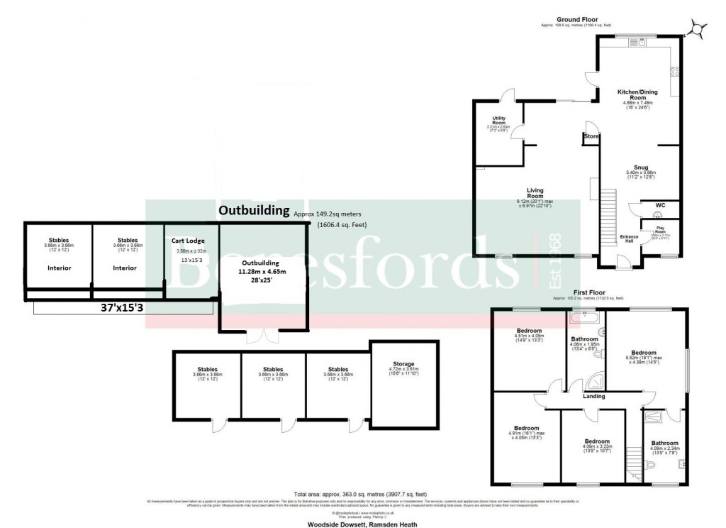 Floorplans For Dowsett Lane, Ramsden Heath, Billericay, Essex, CM11