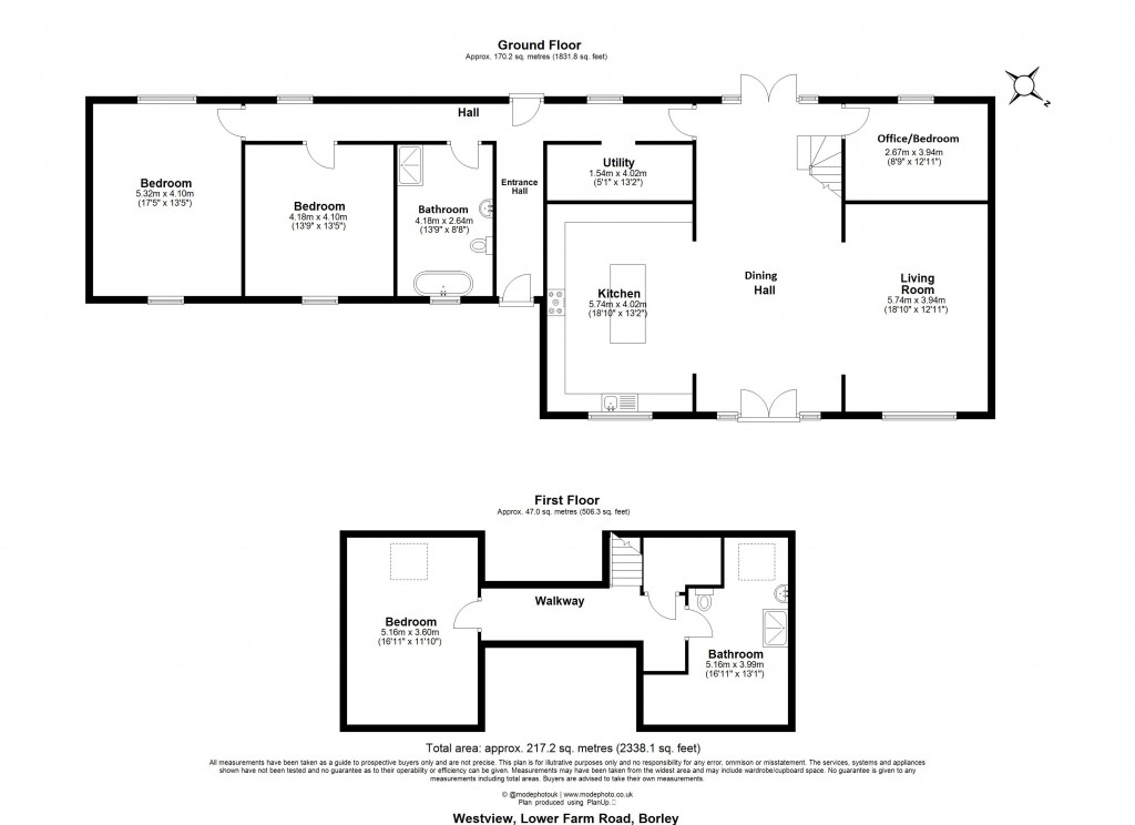 Floorplans For Lower Farm Road, Borley, Sudbury, Essex, CO10