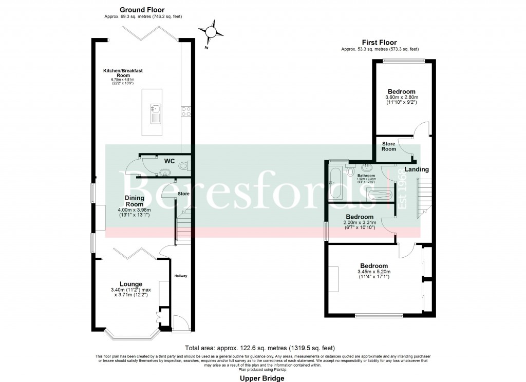 Floorplans For Upper Bridge Road, Chelmsford, Essex, CM2