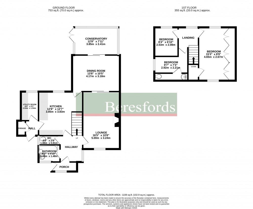 Floorplans For Sawkins Avenue, Chelmsford, Essex, CM2