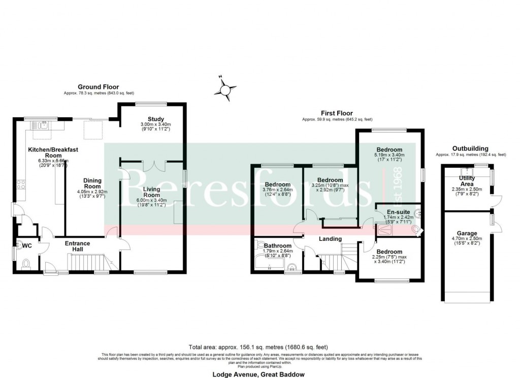 Floorplans For Lodge Avenue, Chelmsford, Essex, CM2