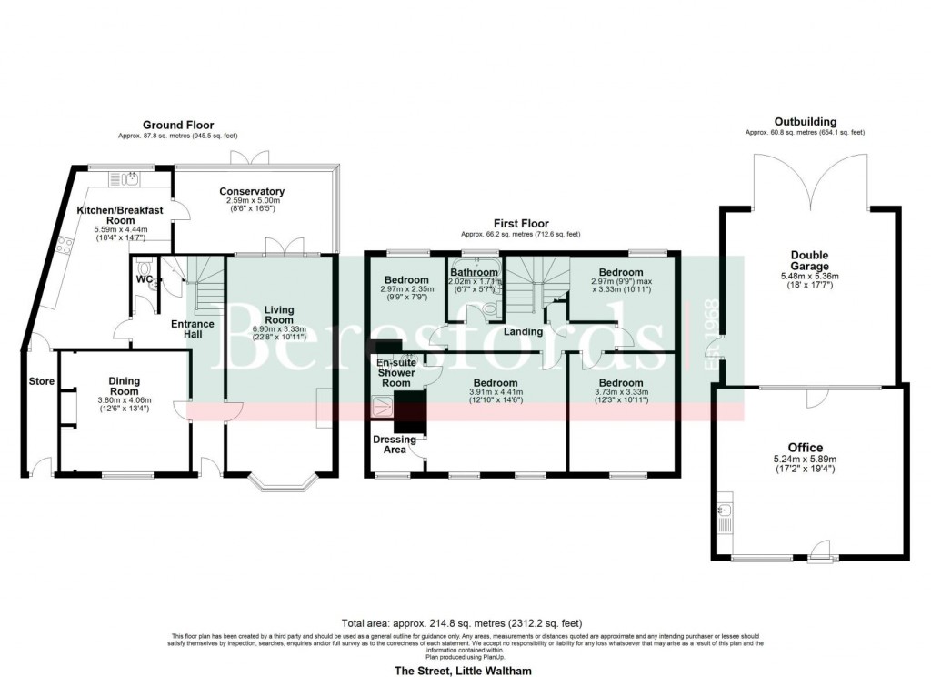 Floorplans For The Street, Little Waltham, Chelmsford, Essex, CM3