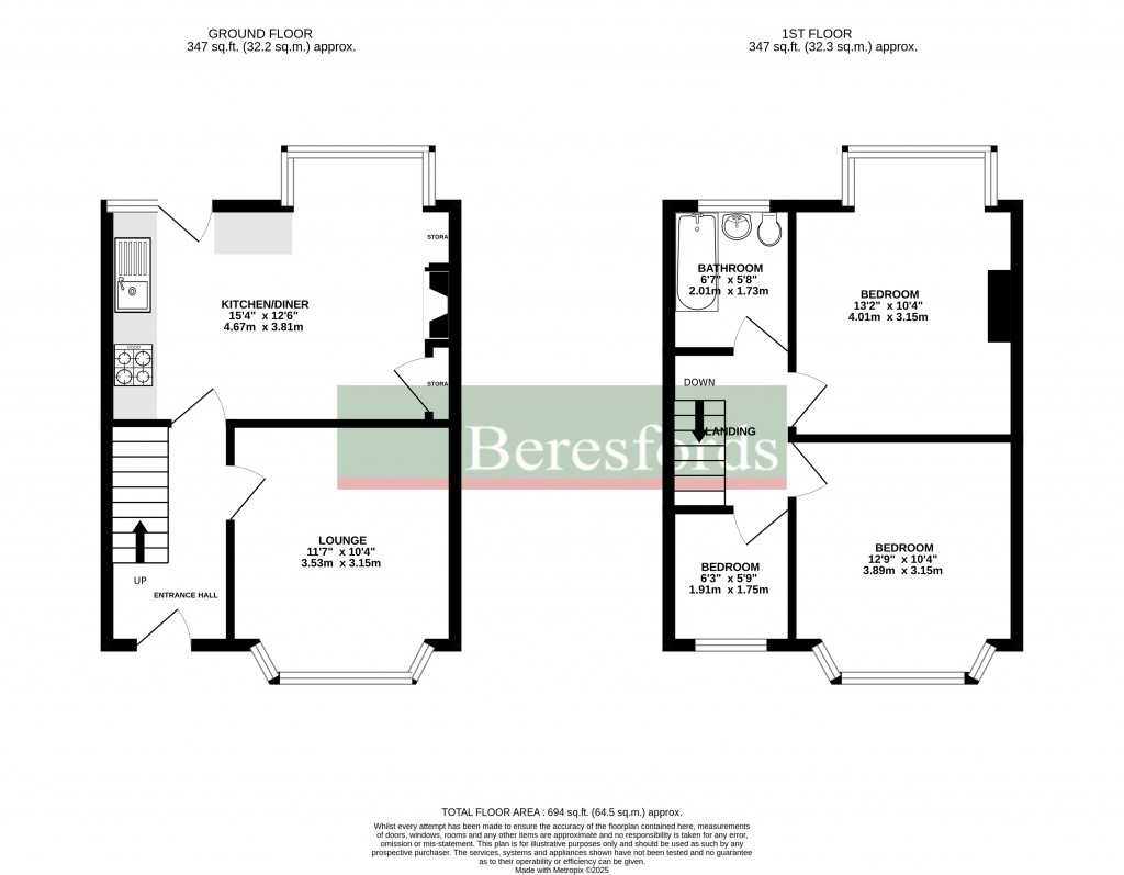 Floorplans For Ashtree Crescent, Chelmsford, Essex, CM1