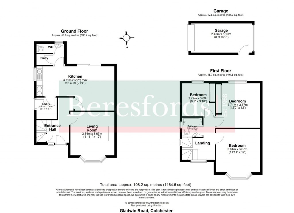 Floorplans For Gladwin Road, Colchester, Essex, CO2
