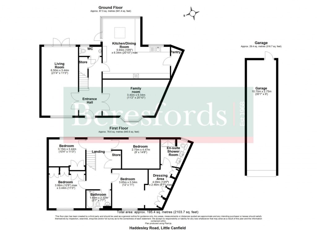Floorplans For Haddesley Road, Little Canfield, Dunmow, Essex, CM6