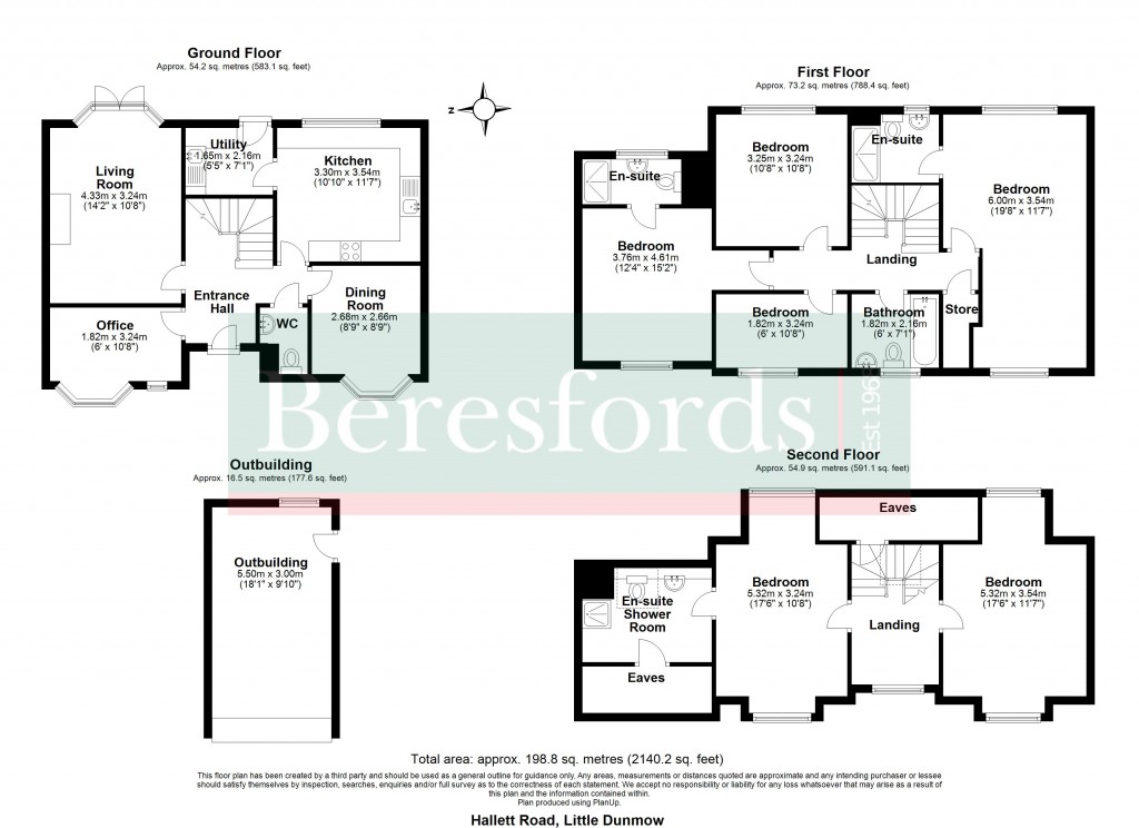 Floorplans For Hallett Road, Flitch Green, Dunmow, Essex, CM6
