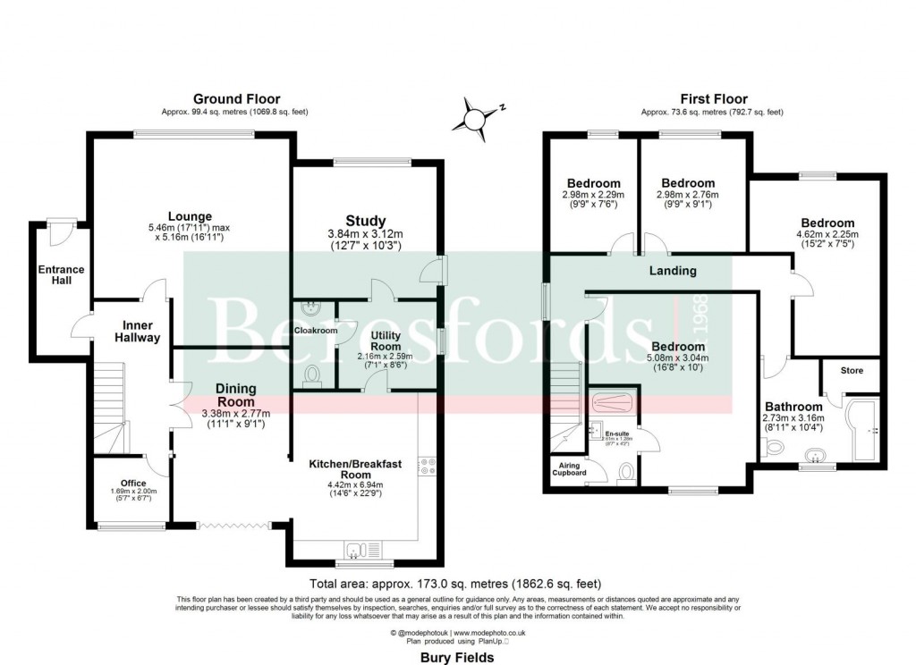 Floorplans For Bury Fields, Felsted, Dunmow, Essex, CM6